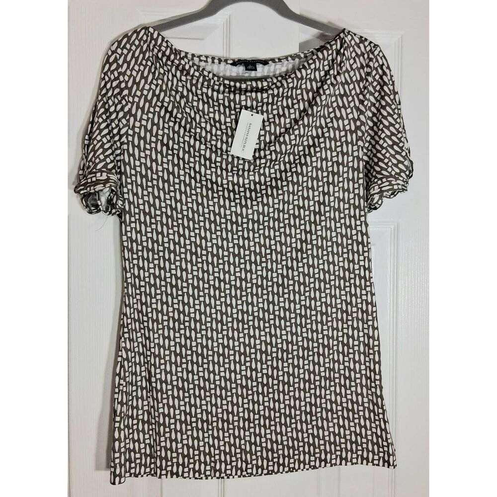 Banana Republic womens large olive green blouse cowl neck top soft stretch